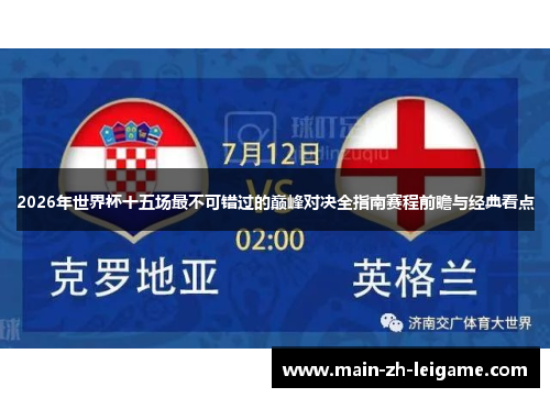 2026年世界杯十五场最不可错过的巅峰对决全指南赛程前瞻与经典看点 2026年世界杯十五场最不可错过的巅峰对决全指南赛程前瞻与经典看点